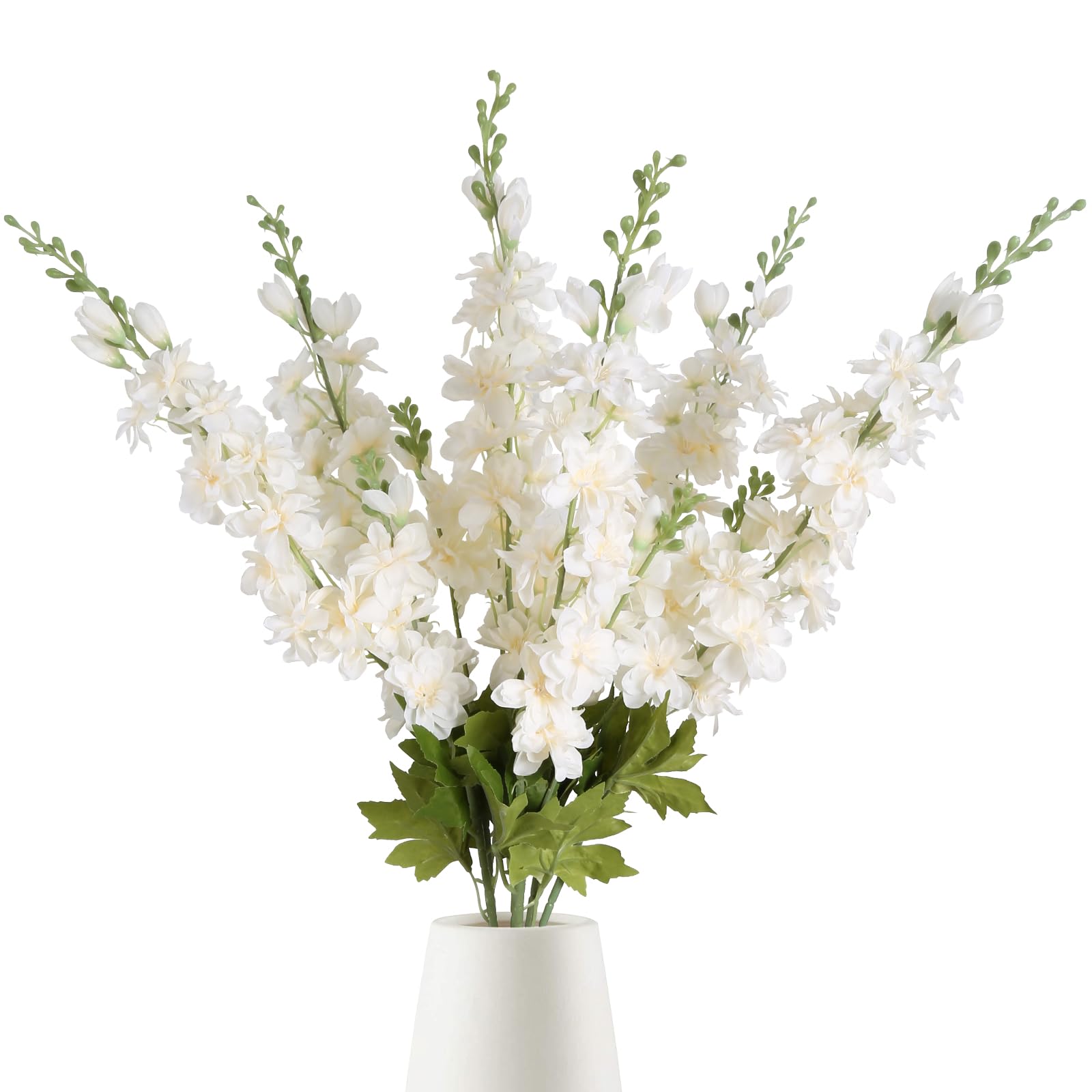 Centerpiece Vase Tall - 2個入り 造花 ロングステム デルフィニウム ラークスパー 背の高い花瓶用