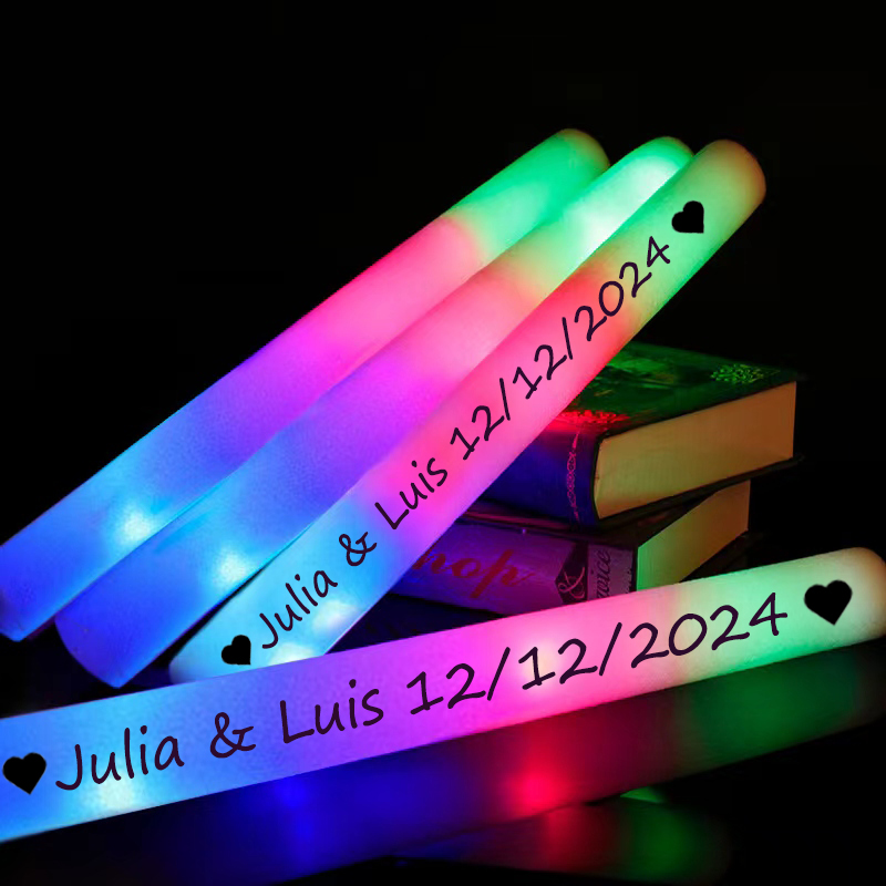Wedding Supply Bulk - 30 個 LED グロースティックバルクカラフルな RGB グローフォームスティックチアチューブダークライトクリスマス誕生日ウェディングパーティー用品