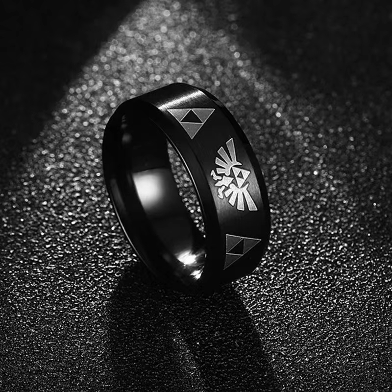 Wedding Zone - ファッションアニメトライフォーストライアングルバンドリング 316L ステンレス鋼ユニセックスコスプレパーティージュエリーギフト