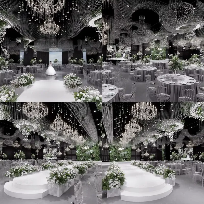 Wedding Solution - 結婚式の装飾、宴会場、ホテル向けのカスタマイズされた大型高級LEDシャンデリア総合ソリューション
