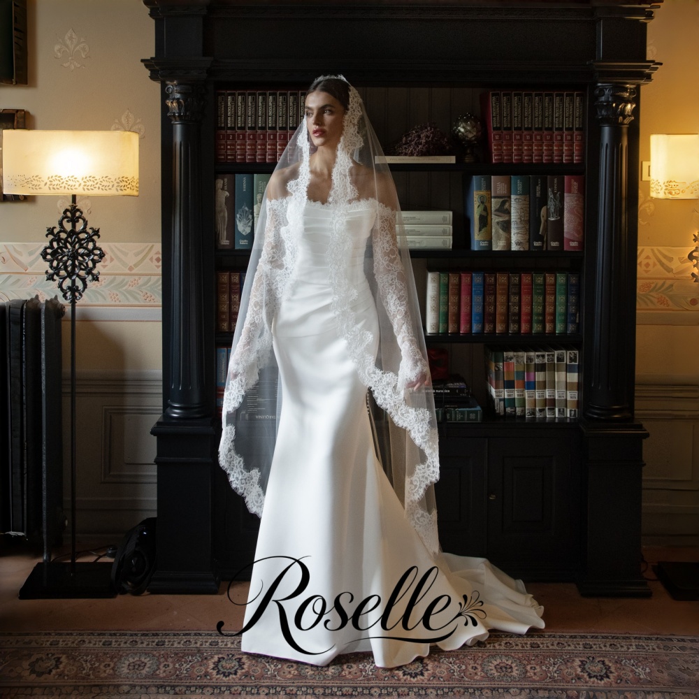 Wedding Qw - ROSELLE Lacd マーメイド エレガント ウェディングドレス オープンバック