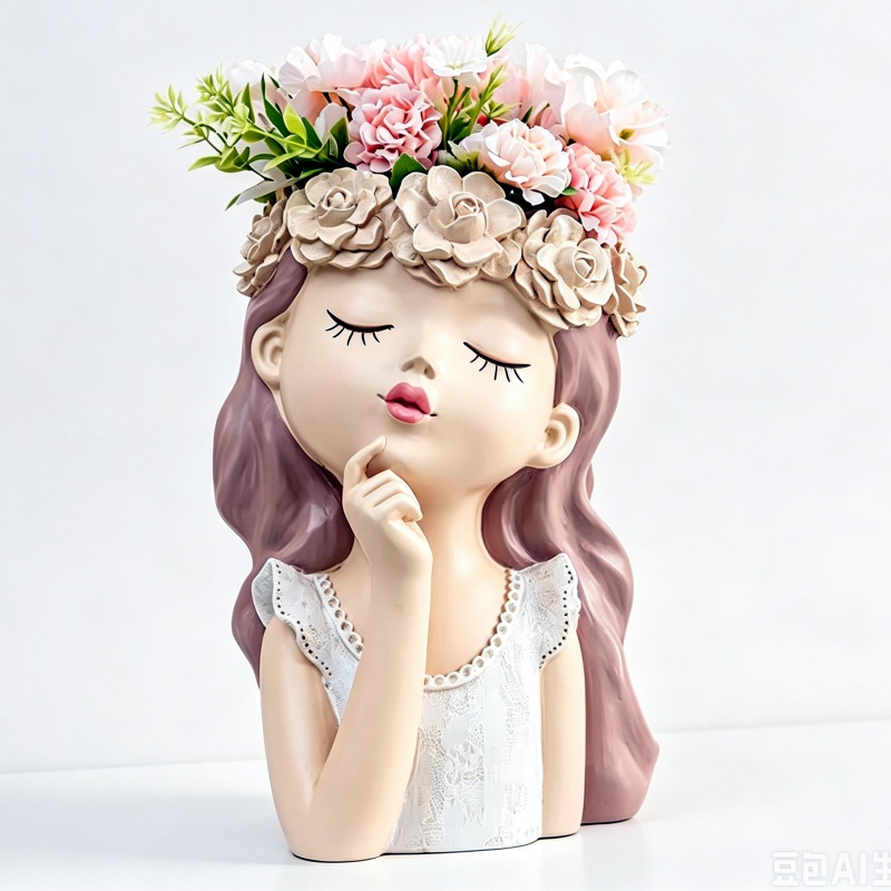 Centerpiece Vase Tall - 瞑想的な花の妖精の花瓶大型シリコンモールドDIY樹脂石膏デスクトップポット植物型ホームデコレーションツール