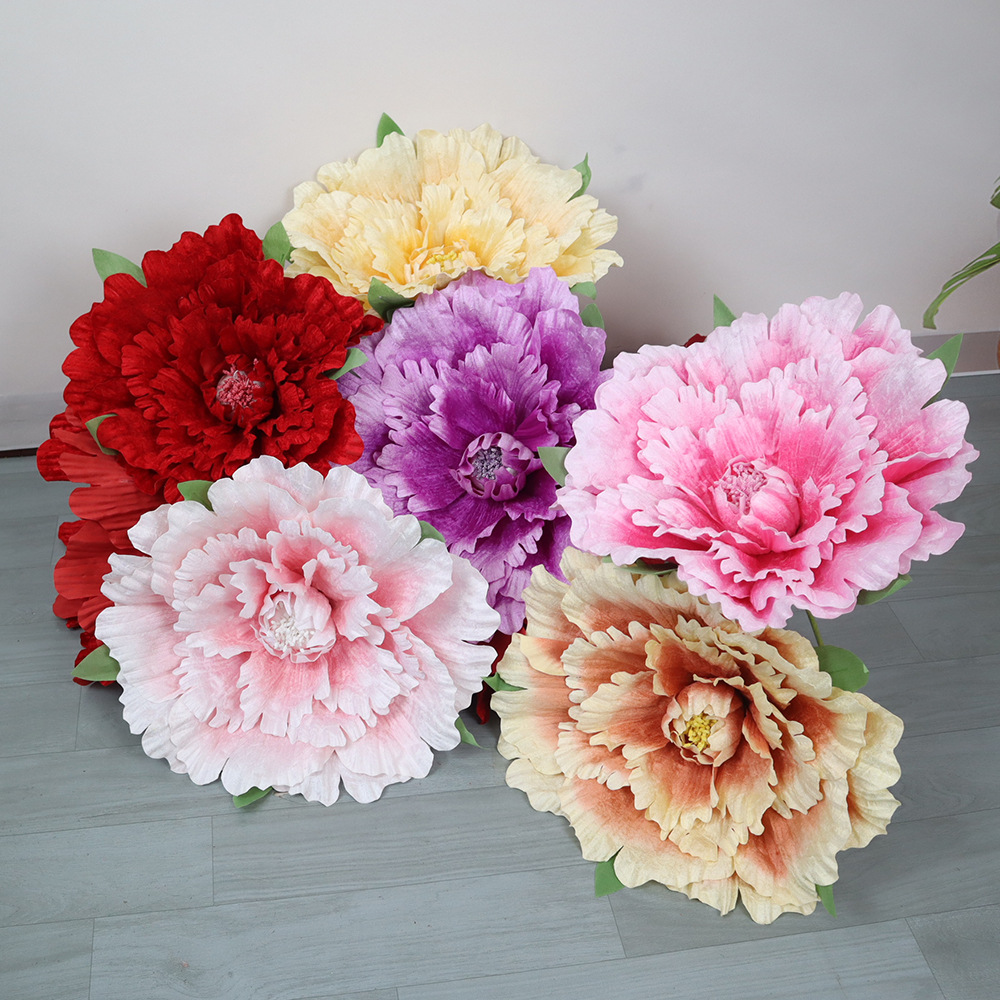 Wedding Supply Bulk - 30～80cmの巨大なベルベット牡丹の造花、大量のシルク製花、結婚式の舞台装飾、大きなフラワーアレンジメント、センターピース用品
