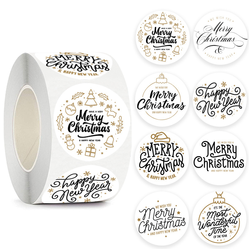 Wedding Sutra - 50-500 個メリークリスマスステッカーありがとう装飾ステッカークリスマスギフト封筒シールカードパッケージ結婚式の装飾