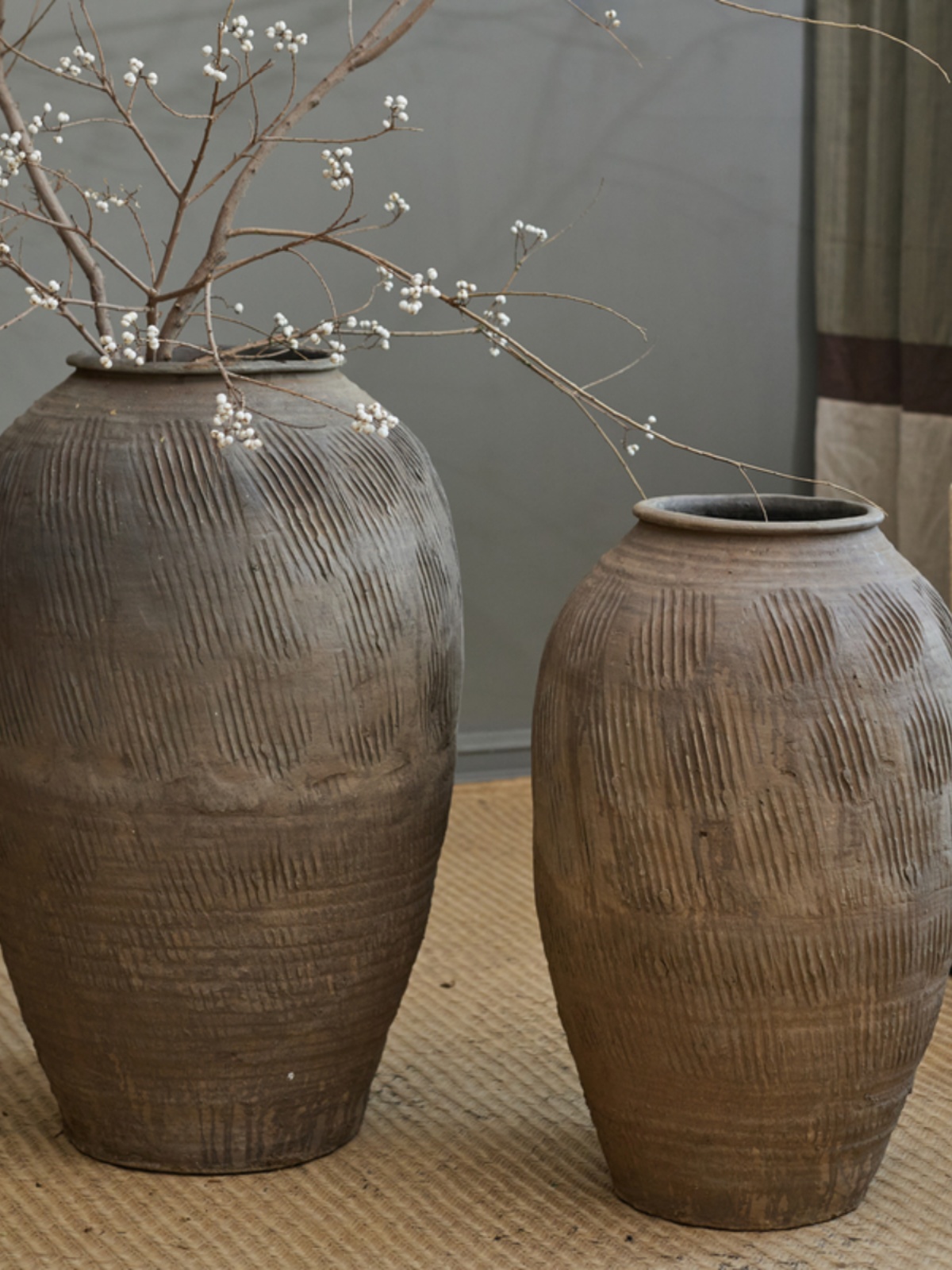 レトロヴィンテージ大型テラコッタフラワーベース禅スタイル装飾 - Centerpiece Vase Tall のレビューと価格