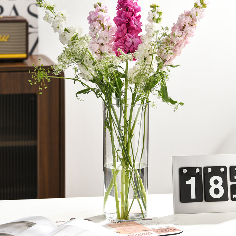 新しいアクリル製透明円柱型フラワーベース、背の高い大型プラス - Centerpiece Vase Tall のレビューと価格