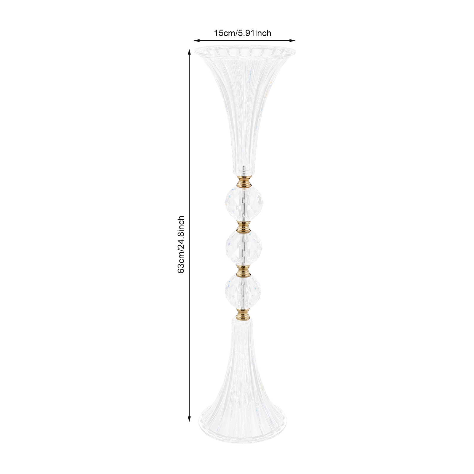 アクリル製センターピース花瓶セット、4個入り大型ゴールドアク - Centerpiece Vase Tall のレビューと価格