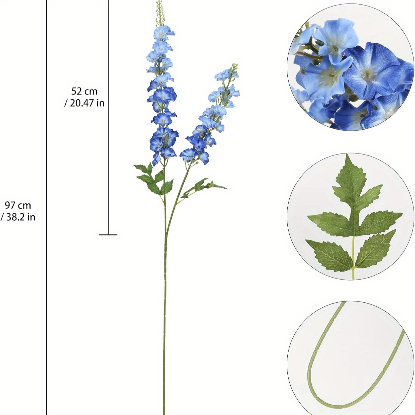6パック 38.2インチ 人工デルフィニウムフラワー、偽物の - Centerpiece Vase Tall のレビューと価格