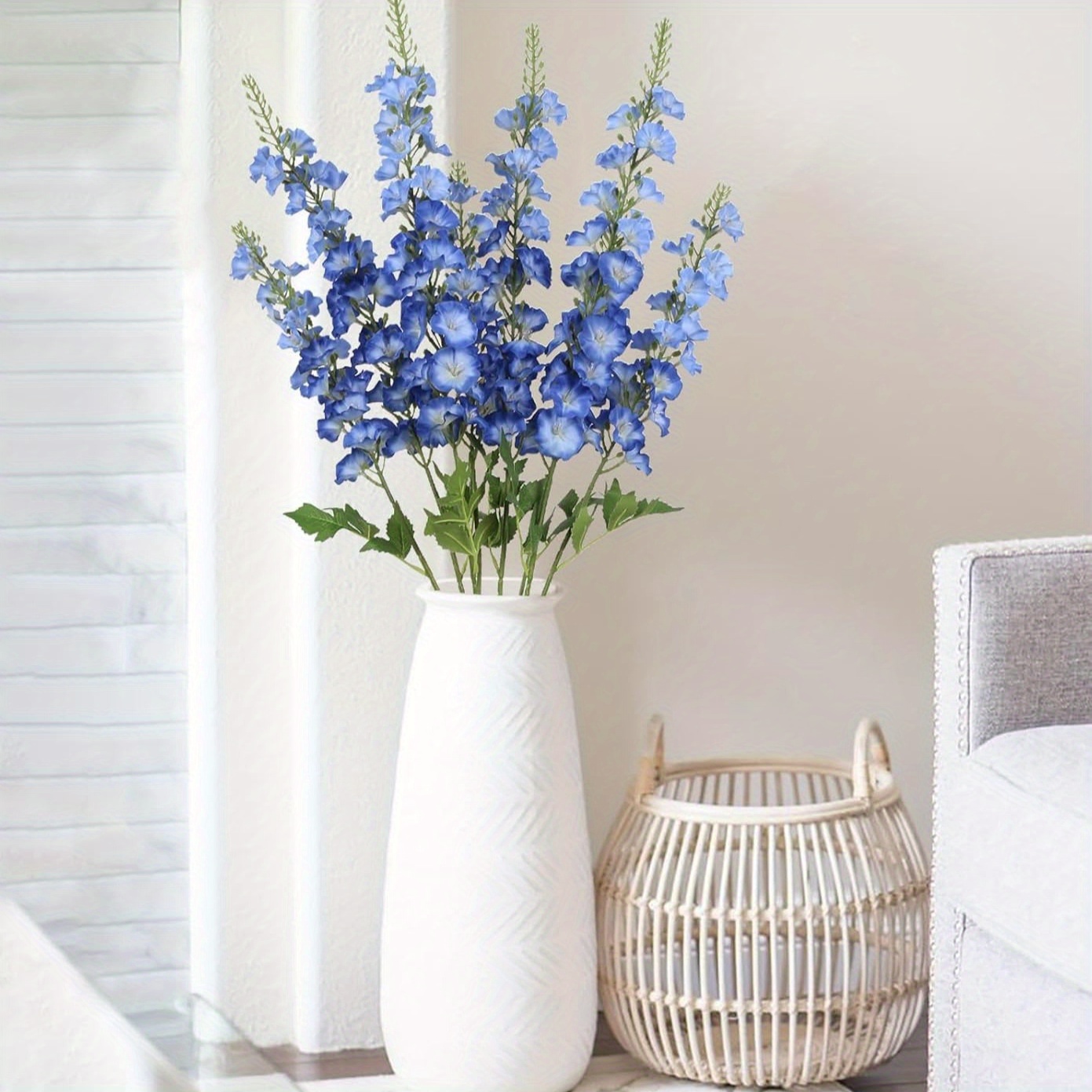 6パック 38.2インチ 人工デルフィニウムフラワー、偽物の - Centerpiece Vase Tall のレビューと価格