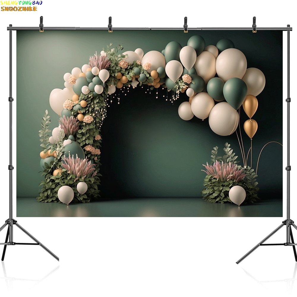 写真撮影の背景,色とりどりの風船,花のアーチ型のドア,写真ス - Wedding Qq のレビューと価格