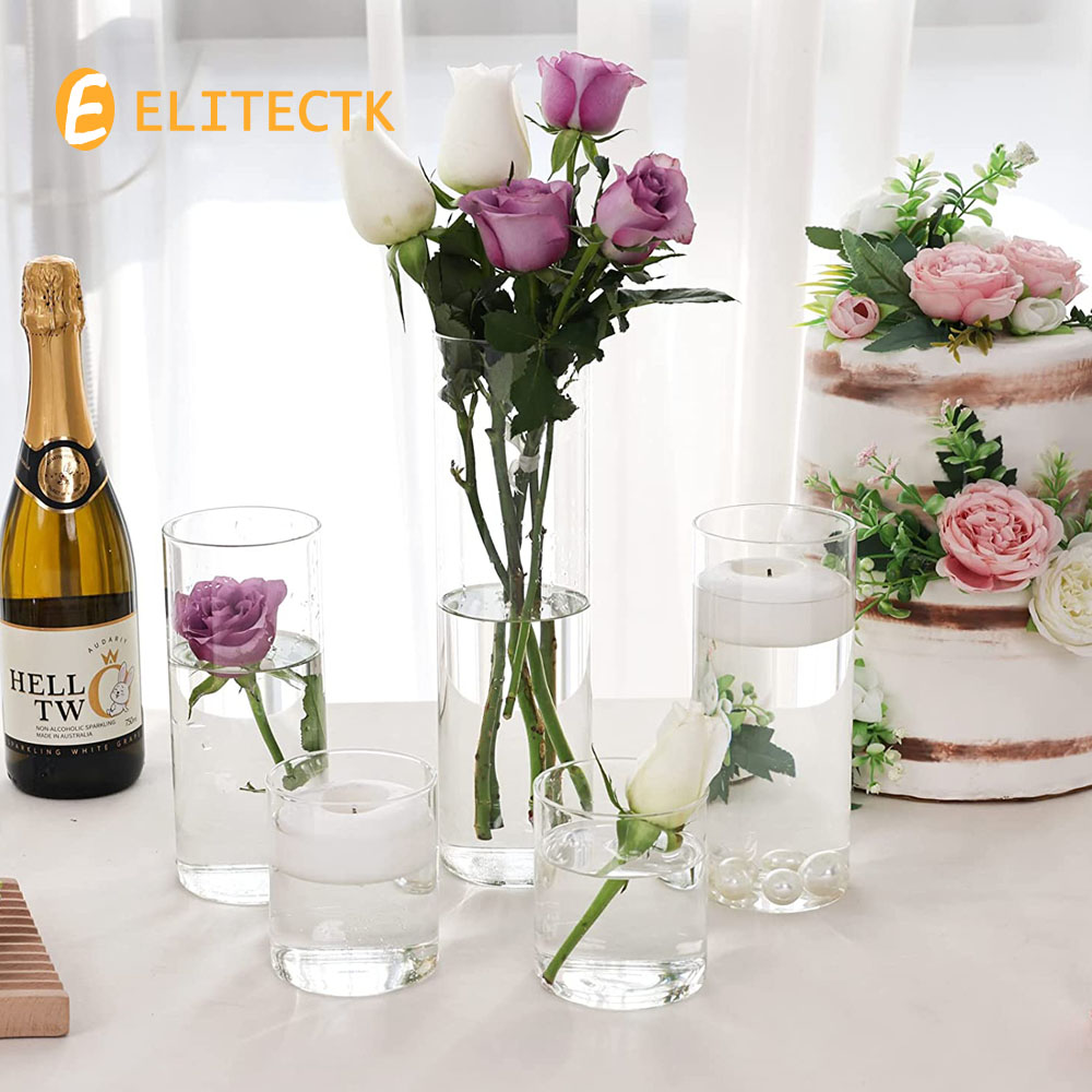 センターピースのガラスの花瓶,ハリケーンキャンドル,3つの異 - Centerpiece Vase Tall のレビューと価格