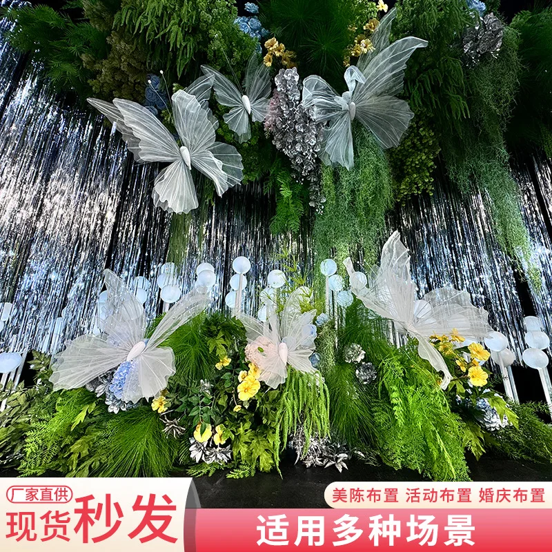 3 ピース/セット人工大型シルクスクリーン蝶ショッピングモー - Wedding Supply Shops のレビューと価格