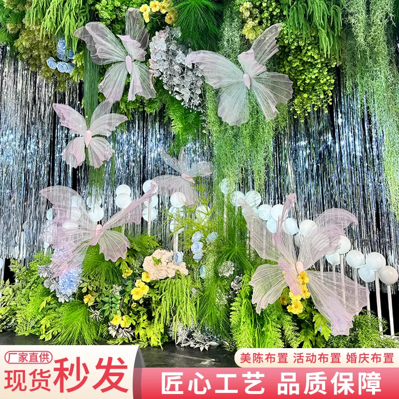 3 ピース/セット人工大型シルクスクリーン蝶ショッピングモー - Wedding Supply Shops のレビューと価格