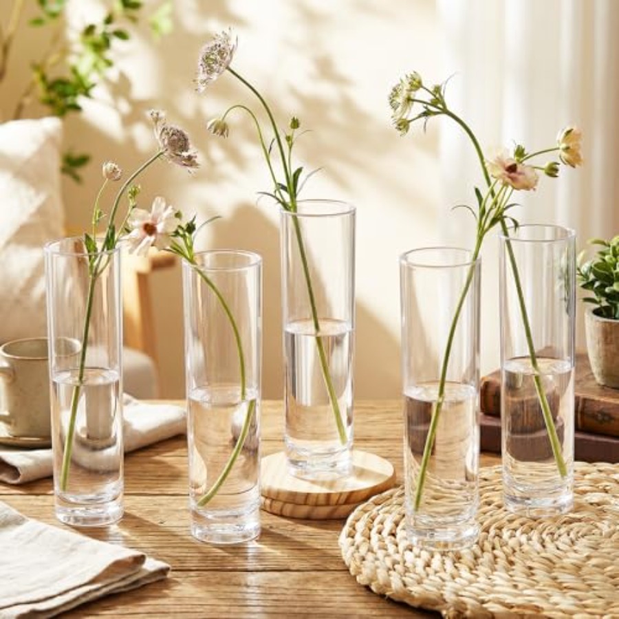 48個のアクリル製円筒形花瓶、結婚式のセンターピース用、透明 - Centerpiece Vase Tall のレビューと価格