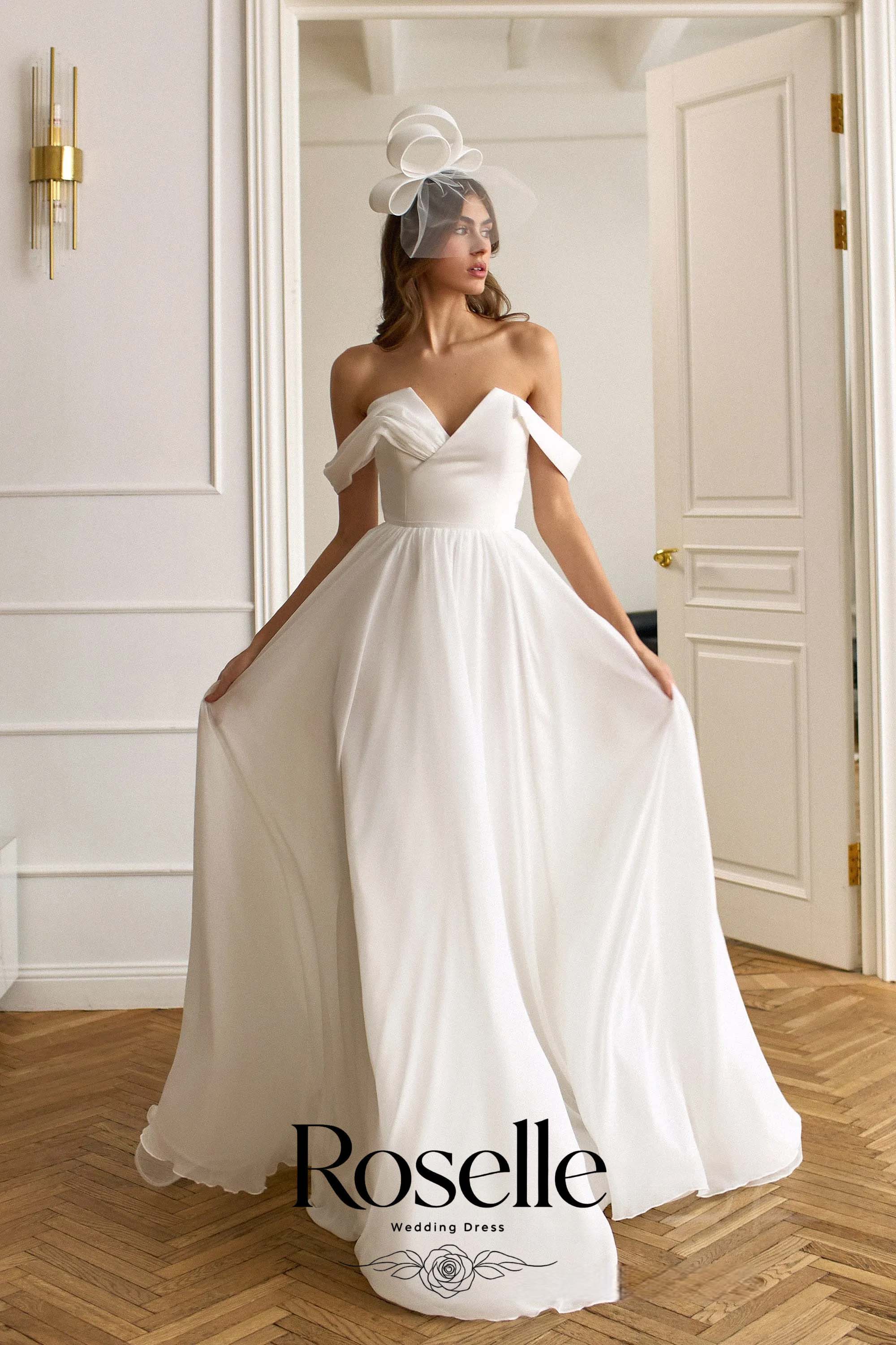 ROSELLE Vネック Aライン エレガント ウェディング - Wedding Qw のレビューと価格