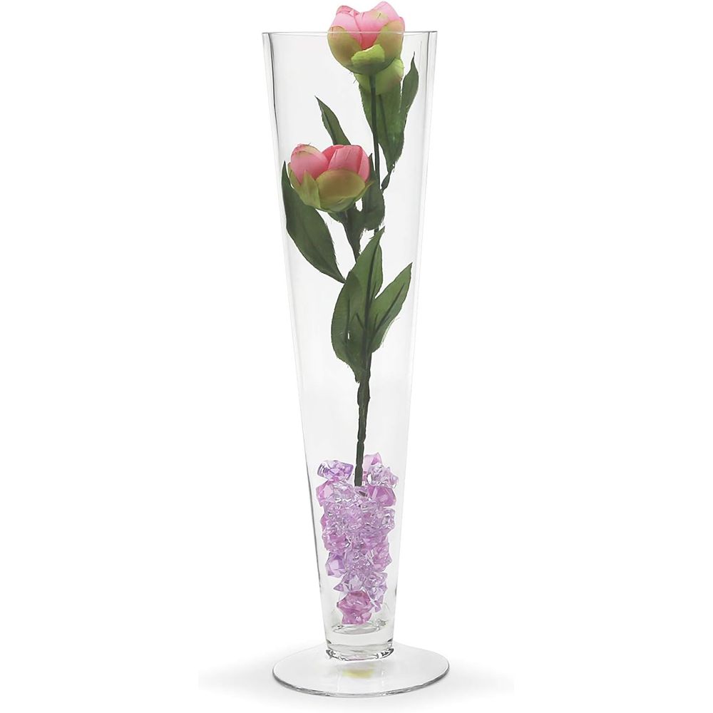 WGVトランペット型ガラス花瓶、口部4インチ、高さ16インチ - Centerpiece Vase Tall のレビューと価格