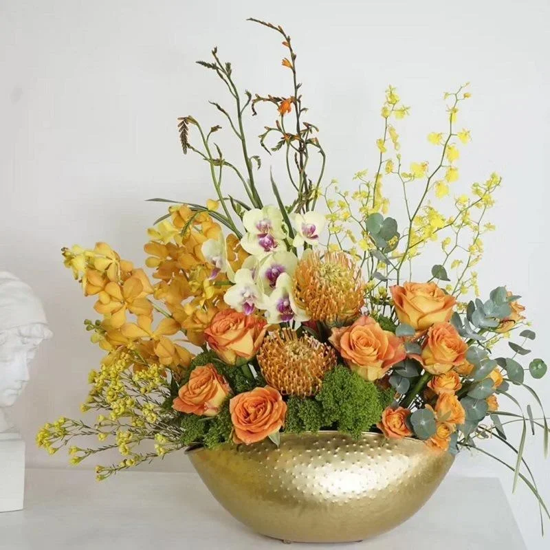 新しい大型金色の鉢壺、ジュバオポット、植木鉢、手作りの鉄製植 - Centerpiece Vase Tall のレビューと価格