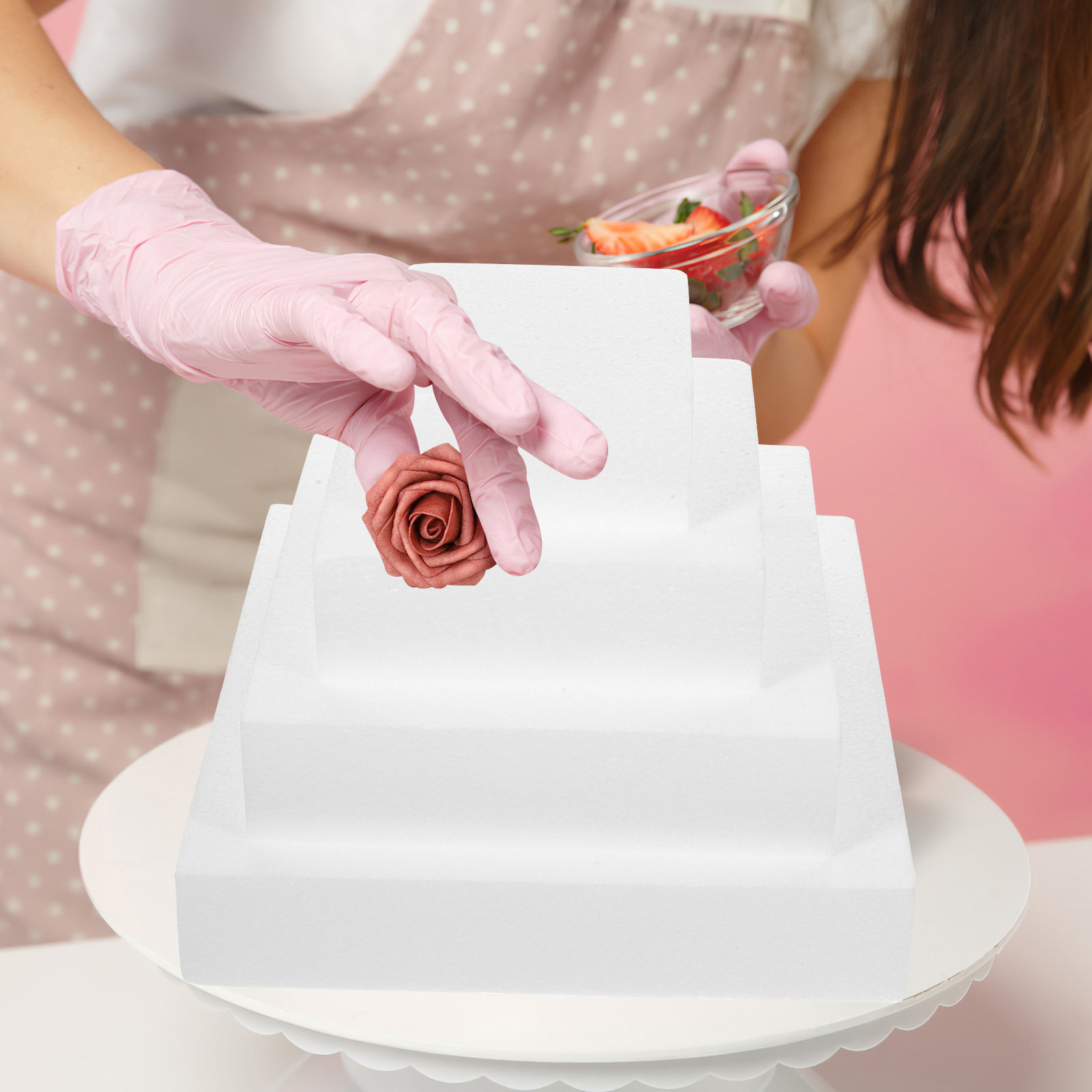 4個入りケーキダミー ホワイト DIYデコレーション ウェデ - Wedding Cake Supply のレビューと価格