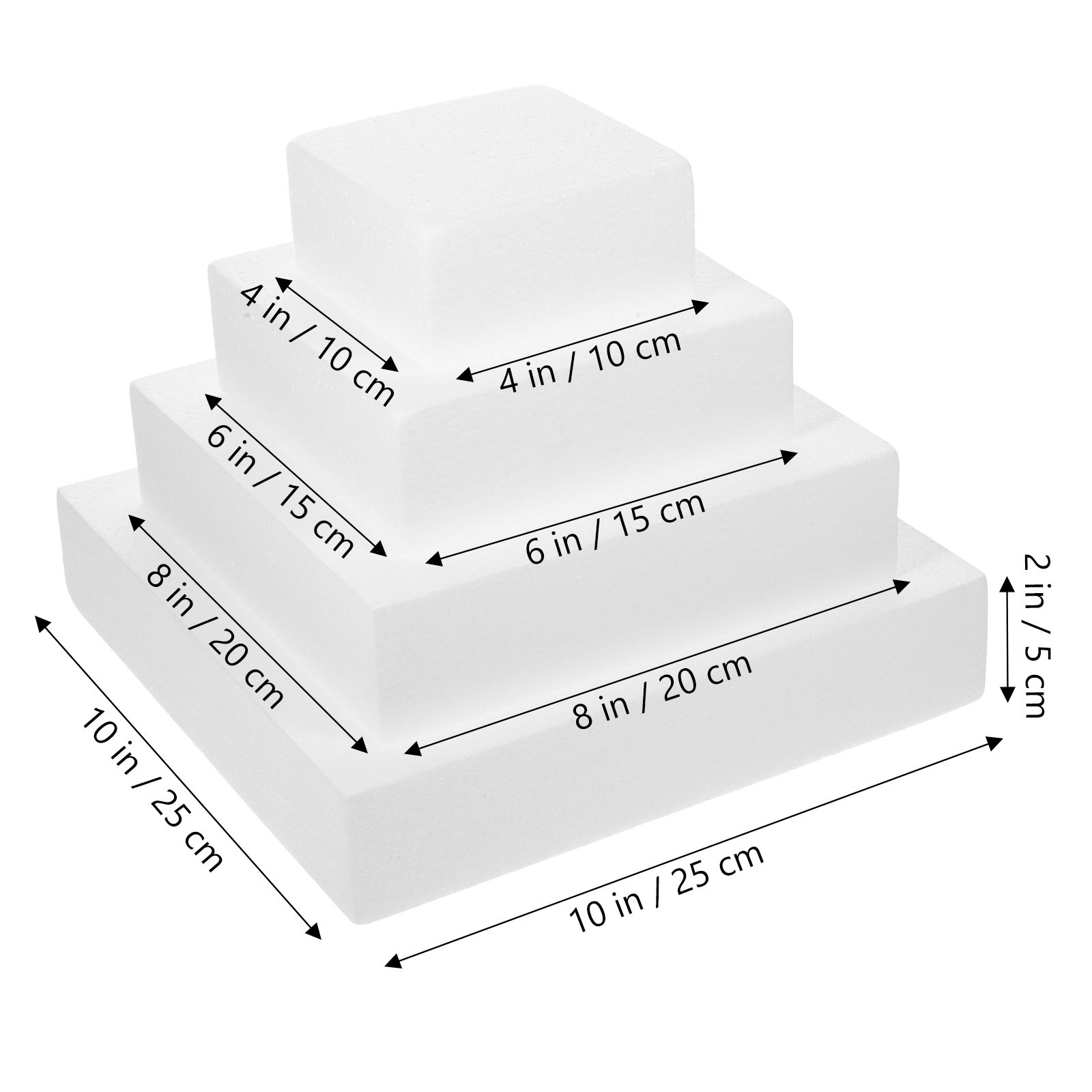 4個入りケーキダミー ホワイト DIYデコレーション ウェデ - Wedding Cake Supply のレビューと価格
